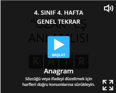 4. SINIF 4. HAFTA TÜM DERSLER GENEL TEKRAR