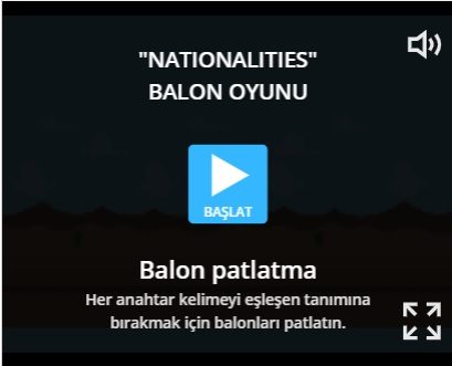 “Nationalities” BALON OYUNU