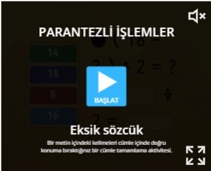 PARANTEZLİ İŞLEMLER