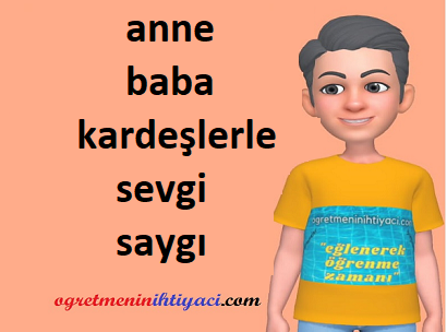 ANNE, BABA VE KARDEŞLERLE İLİŞKİLERDE SEVGİ, SAYGI