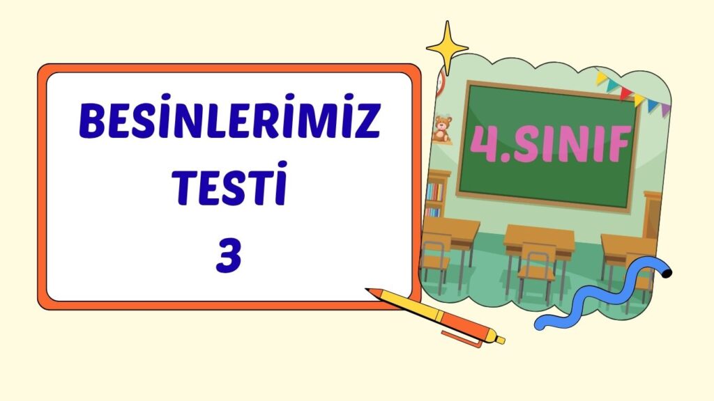 BESİNLERİMİZ TESTİ 3