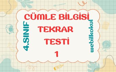 CÜMLE BİLGİSİ TEKRAR TESTİ 1