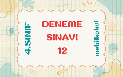 4. SINIF DENEME SINAVI 12